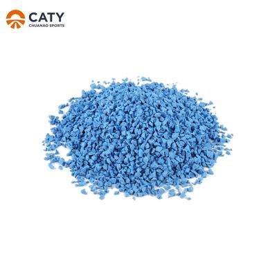 Granulos de color EPDM elástico, pellets de goma azul para el patio de recreo