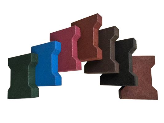 Forma de perro H Forma 200 * 160 * 120mm Pavimentadores de caucho interconectados 20-50mm Anti resbalón para patio de juegos