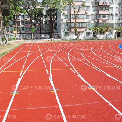 Pista de carreras de caucho prefabricada aprobada por la IAAF Pistas de tartán Pista atlética para lugares de deporte profesional