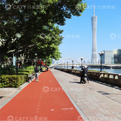 Pistas de correr EPDM al aire libre para todo tipo de climas Pistas de correr recicladas Superficie de parque infantil para deportes al aire libre, zonas de acondicionamiento físico, parques públicos y zonas recreativas