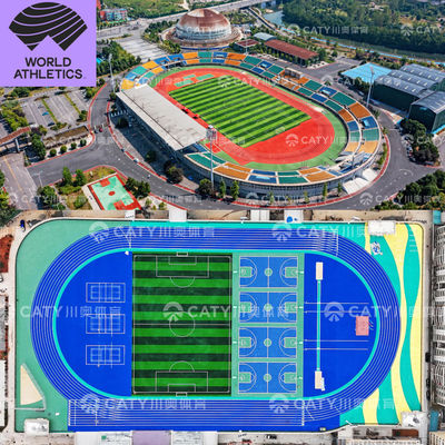 Instalación de pistas atléticas certificadas por la IAAF Materiales de granulados EPDM para escuelas Instalaciones deportivas Paisaje