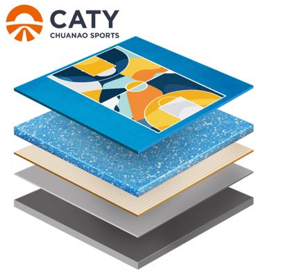 Cancha multideportiva duradera, semi-prefabricada, superficie antideslizante sin juntas para escuelas y comunidades