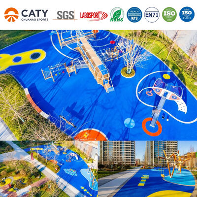 Granulos de caucho EPDM de superficie de patio de juegos de larga duración para patio de juegos y pista de atletismo para escuelas, parques acuáticos, jardines y universidades